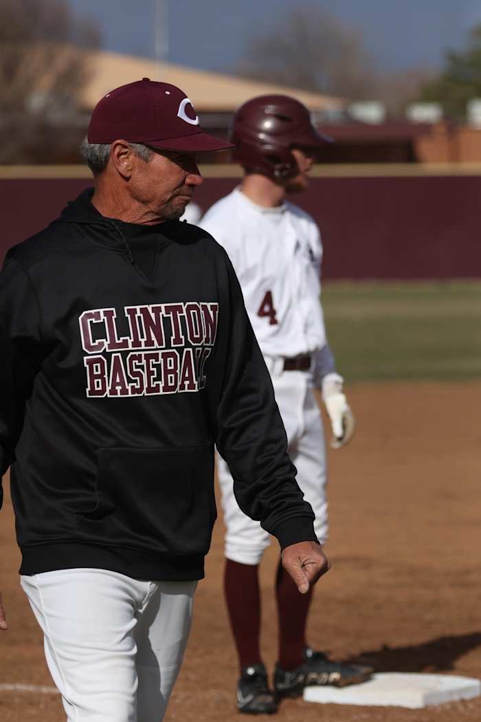 Clinton baseball coach Kelly Gaunt